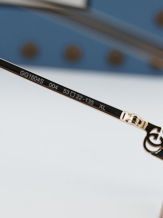 Gucci GG1604S 004 Geometric Sunglasses - Gold